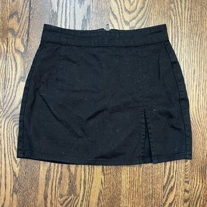 Lioness Black Denim Mini Skirt